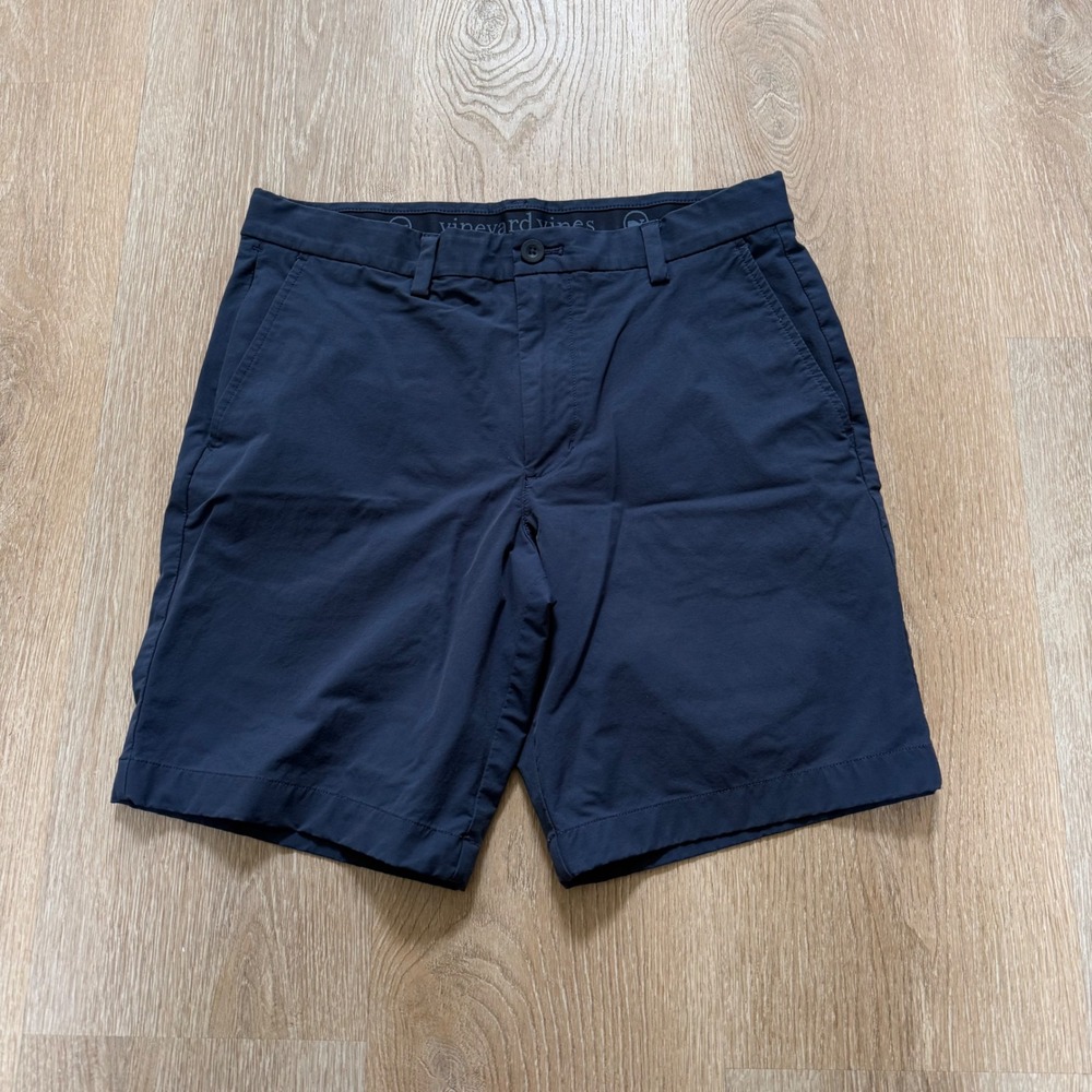 Vineyard Vines On The Go Shorts Mens 30 Navy Blue Stretch‎ Performance Chino 9"